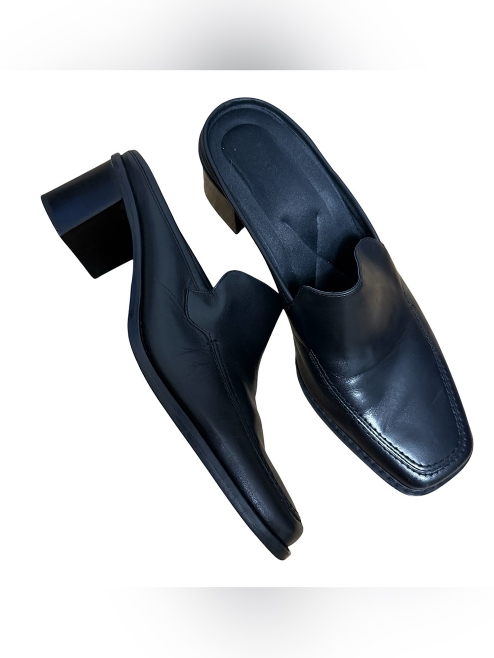 Bass CeeCee Leather Mules Women’s 9M Slip-on Square Toe Brazil Career Loafers